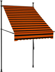 vidaXL Copertină retractabilă manual cu LED, portocaliu & maro, 100 cm (145876)