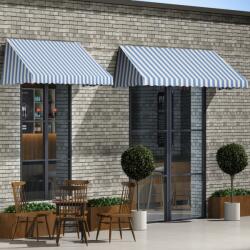 vidaXL Copertină de bistro, albastru și alb, 350 x 120 cm (143724)