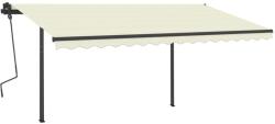 vidaXL Copertină retractabilă manual, cu LED, crem, 5x3, 5 m (3070262)