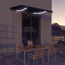 vidaXL Copertină retractabilă cu senzor vânt & LED antracit 350x250 cm (3051256)