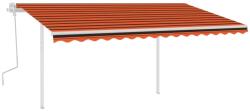 vidaXL Copertină retractabilă manual cu LED portocaliu&maro 4x3, 5 m (3070025)