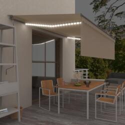 vidaXL Copertină retractabilă automat stor&LED&senzor vânt crem 5x3m (3069472)