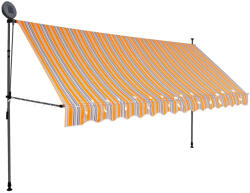vidaXL Copertină retractabilă manual cu LED, galben & albastru, 400 cm (145854)