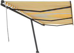 vidaXL Copertină autonomă retractabilă manual, galben/alb, 600x350 cm (3069878) - vidaxl