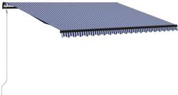 vidaXL Copertină retractabilă automat, albastru și alb, 500x300 cm (3055268)