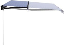vidaXL Copertină retractabilă manual, albastru și alb, 400 x 300 cm (3055190)
