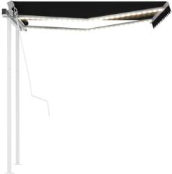 vidaXL Copertină automată cu senzor vânt & LED, antracit, 3, 5x2, 5 m (3069934)