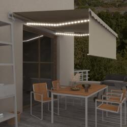 vidaXL Copertină automată cu stor&senzor vânt&LED, crem, 4x3 m (3069312)
