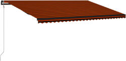 vidaXL Copertină retractabilă senzor vânt & LED oranj/maro, 600x300 cm (3055309)