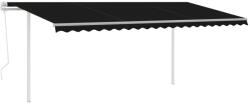 vidaXL Copertină retractabilă automat, cu stâlpi, antracit, 5x3, 5 m (3070069)