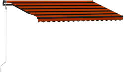 vidaXL Copertină retractabilă senzor vânt & LED oranj/maro 450x300 cm (3055303)