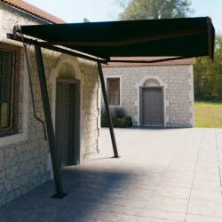 vidaXL Copertină retractabilă manual, cu stâlpi, antracit, 4, 5x3 m (3070159)