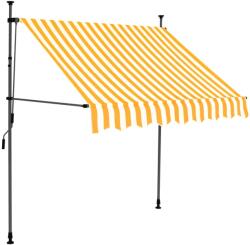 vidaXL Copertină retractabilă manual cu LED, alb & portocaliu, 200 cm (145857)