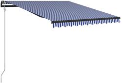 vidaXL Copertină retractabilă automat, albastru și alb, 300x250 cm (3055256)