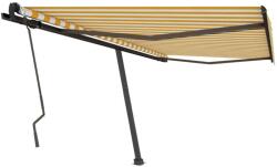 vidaXL Copertină autonomă retractabilă manual, galben/alb, 450x300 cm (3069758) - vidaxl