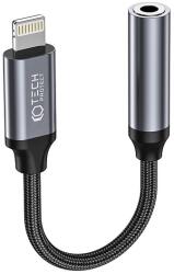 Tech-Protect UltraBoost Lightning / 3, 5 mm-es mini jack adapter - fekete