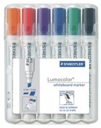 STAEDTLER Markere pentru tablă albă, set, 2-5 mm, margine teșită, STAEDTLER "Lumocolor 351 B", 6 culori diferite, 6 buc