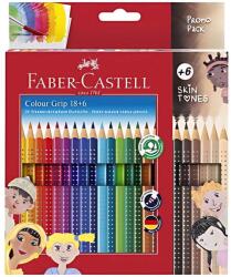 Faber-Castell Faber-Castell: GRIP színesceruza készlet 24db-os csomag 6db test színű ceruzával (112819) - innotechshop