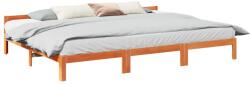 vidaXL családi ágykeret matrac nélkül viaszbarna 270x200 cm (3324576)