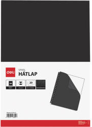  A4 230gr bőrhatású 20db-os fekete hátlap (DEL03852/20) - haztartasibolt