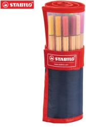 STABILO Set de markeri cu bile, 0, 4 mm, cutie cu roți, STABILO "Point 88", 25 de culori diferite, 25 buc