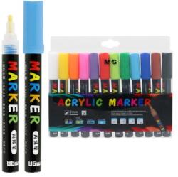 M&G Marker acrilic M&G 2 mm acrilic, set de 12 buc