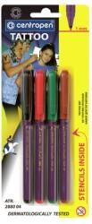 Centropen Marker CENTROPEN 2880 TATTOO - kit pentru tatuaje (set de 4)