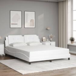 vidaXL fehér műbőr ágykeret fejtámlával 160x200 cm (3208192) - vidaxl