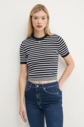 Tommy Hilfiger pamut pulóver könnyű, sötétkék, DW0DW19336 - sötétkék M