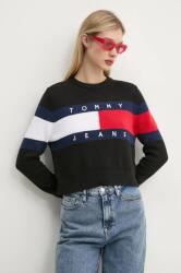 Tommy Hilfiger pamut pulóver fekete, DW0DW19335 - fekete M