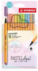STABILO Bélés STABILO point 88 Pastel Love, hegy 0, 4 mm - 12 db-os készlet