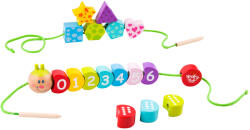 Tooky Toy Toys Fa készségfejlesztő játék - Fűzős hernyó
