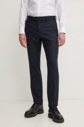 HUGO BOSS gyapjú nadrág sötétkék, testhezálló, 50528074 - sötétkék 56