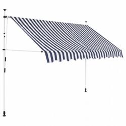  VID Manuálisan feltekerhető napellenző - 300cm - kék fehér csíkokkal