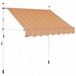  VID Manuálisan feltekerhető napellenző - 200 cm - kék sárga csíkokkal