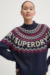 Superdry gyapjúkeverék pulóver női, sötétkék, W6110555A-B9R - sötétkék S