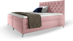 Wilsondo GULIETTE rózsaszín kárpitozott boxspring ágy matracokkal 120x200
