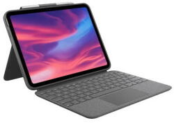 Logitech Husa Logitech Combo Touch cu Smart Connector, tastatura iluminata si trakpad detasabile pentru iPad gen 10, US, Gri Oxford (920-011382) - forit