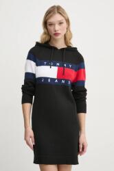 Tommy Hilfiger pamut ruha fekete, mini, testhezálló, DW0DW19470 - fekete M