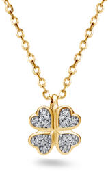  Sepile négylevelű lóhere gyémánt medál 0, 07 ct, sárga arany KU3095P