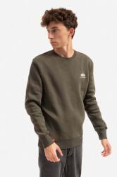 Alpha Industries felső Basic Sweater Small Logo zöld, férfi, nyomott mintás - zöld M