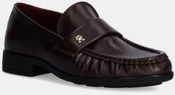 Tommy Hilfiger bőr mokaszin LOAFER SOFT NAPPA PLEATED TOE bordó, női, lapos talpú, FW0FW08362 - burgundia Női 40