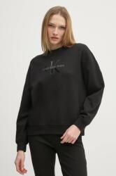 Calvin Klein pamut melegítőfelső fekete, női, nyomott mintás, J20J224724 - fekete L