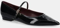 Tory Burch bőr balerina cipő Double T Buckle Mary Jane fekete, 162764-006 - fekete Női 39