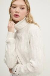 Tommy Hilfiger gyapjúkeverék pulóver női, bézs, garbónyakú, DW0DW19389 - bézs S