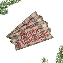  Nyomtatott dekorkarton - Karácsonyi szalag tábla - burberry 3db - kosarbolt