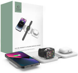 Tech-Protect QI15W-A24 3IN1 mágneses MAGSAFE vezeték nélküli töltő - fehér (AD_0039)