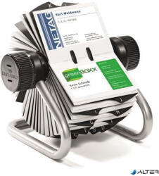 DURABLE Névjegykártyatartó, fém, 400 db-os, forgatható, fekvő, DURABLE, "VISIFIX®", ezüst (248123)