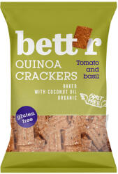 bett'r bio vegán gluténmentes quinoa kréker bazsalikom&paradicsom 100 g - perfectlife