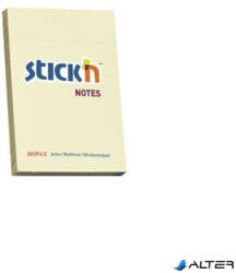 STICK N Öntapadó jegyzettömb, 76x51 mm, 100 lap, STICK N, pasztellsárga (21006) - alter